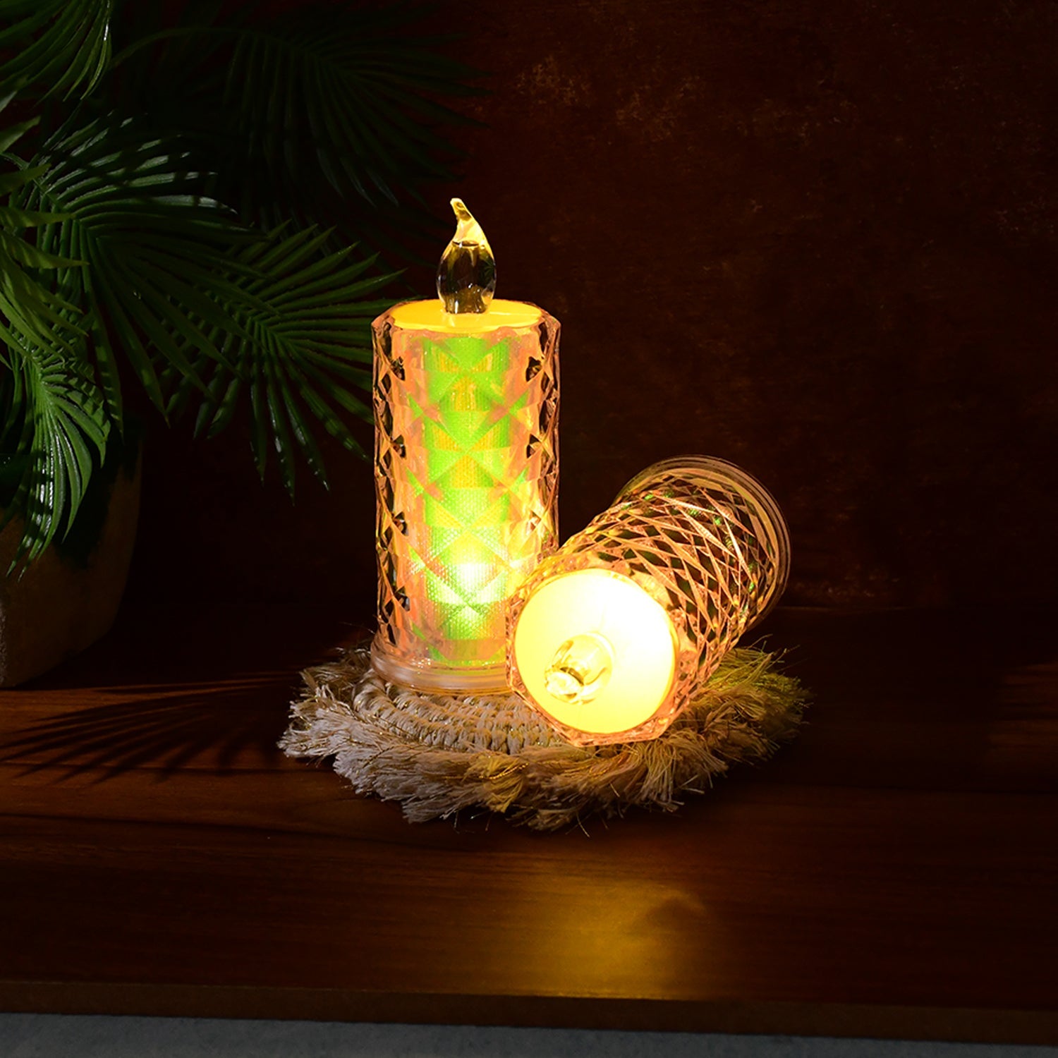 Decorative LED Candle Lights with Holographic Finish Decorative LED Candle Lights with Holographic Finish
